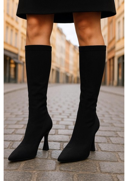 Diz Altı Streç Kadın Topuklu Çizme fiyatları