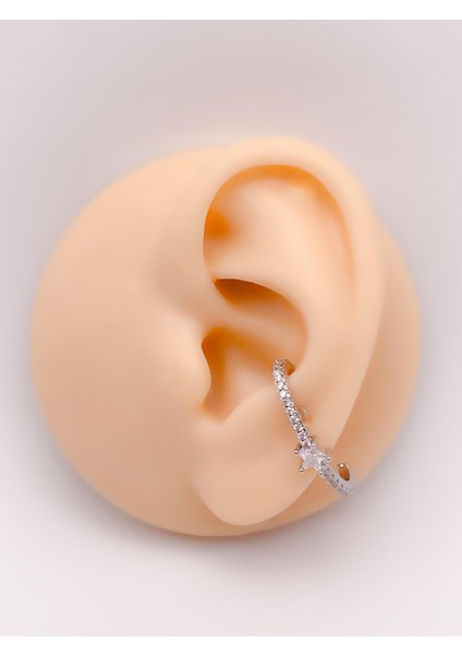Cerrrahi Çelik Piercing ( Pirsing ) Yıldızlı Anti Tragus Piercing (1ADET)