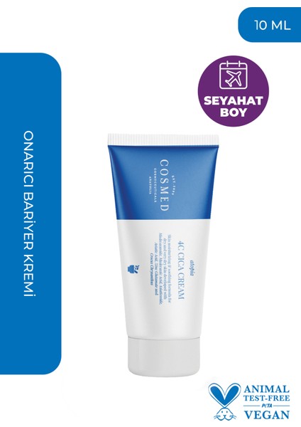 Atopia 4c Cica Centella Cream-Hasar Görmüş Ciltler Için Yatıştırıcı Onarıcı Bariyer Krem 10 ml