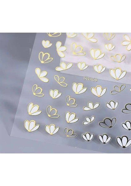 Gold Bahar Yaprakları Tırnak Süsleme Stickerı Nail Art Süslemeleri fiyatları