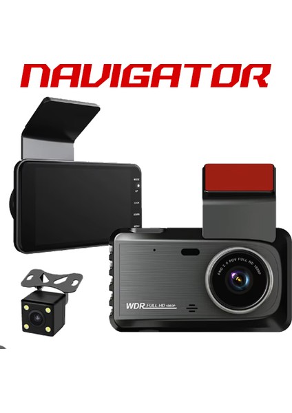 180 Açılı 1296P Dvr Ekranlı Wi-Fi Yol Kayıt Kamerası NG2180W Ön Arka Kamera