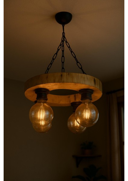 Ahşap Kütük Dilim Avize Otel Cafe Otel modelleri