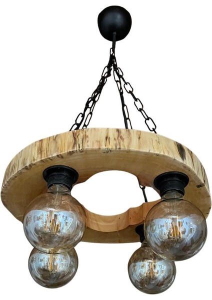 Ahşap Kütük Dilim Avize Otel Cafe Otel