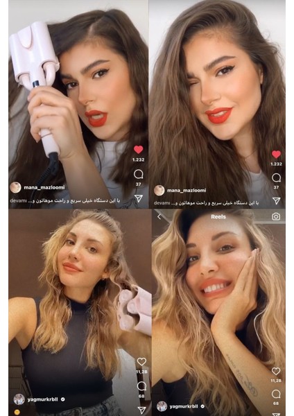 32 mm Su Dalgası Saç Maşası, Pembe, Orijinal ve Kaliteli, Çok Renkli