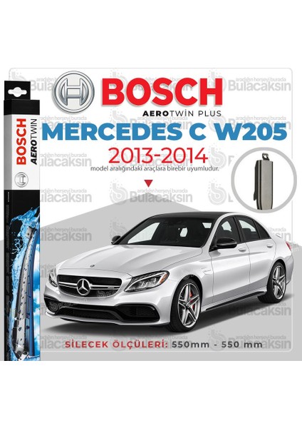 Bosch Aerotwin Muz Silecek Takımı Mercedes C W205 2013-2014 ile Uyumlu