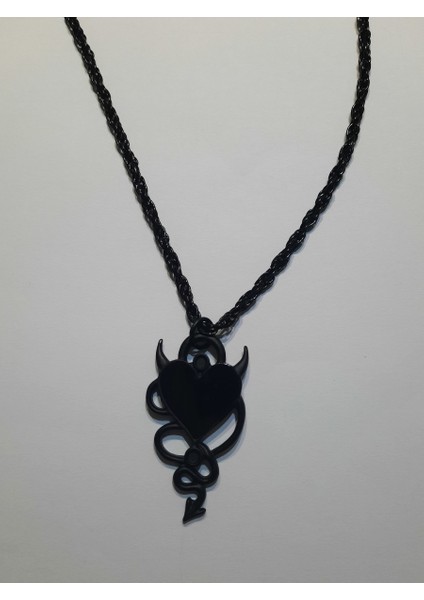 DÜKKAN DESİGN Snake Devil Heart Siyah Kolye modelleri