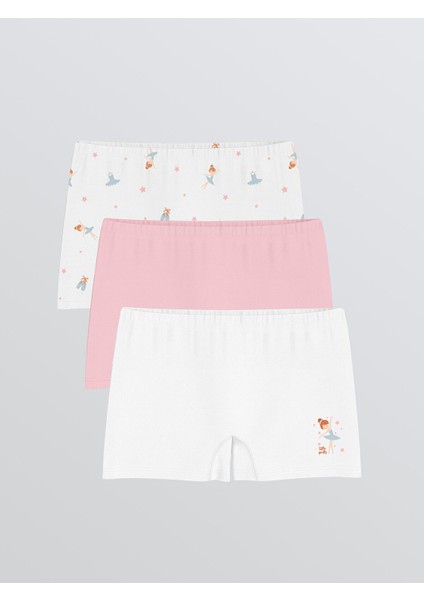 Yeni Sezon Baskılı Kız Çocuk Boxer 3'lü