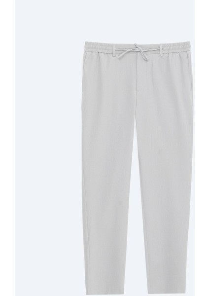 Gri Düz Dokuma Jogging Fit Casual Pantolon