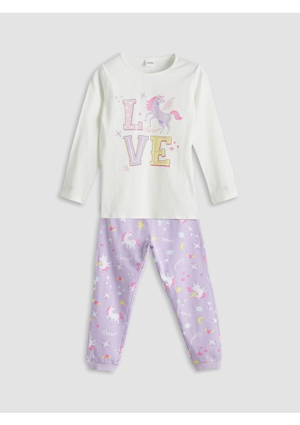 Yeni Sezon Bisiklet Yaka Kız Çocuk Pijama Takımı