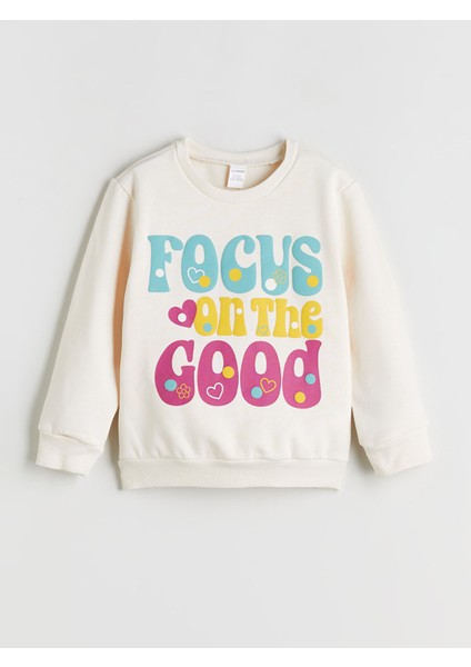 Yeni Sezon Bisiklet Yaka Kız Çocuk Sweatshirt 2'li fırsatları
