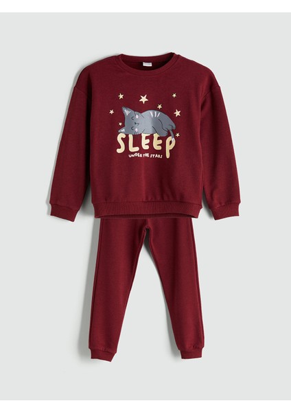 Yeni Sezon Bisiklet Yaka Kız Çocuk Pijama Takımı