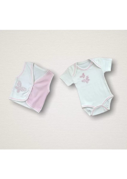 Uçan Kelebekler Nakışlı %100 Cotton Antibakteriyel 10LU Zıbın Takımı Hastane Çıkışı fırsatları