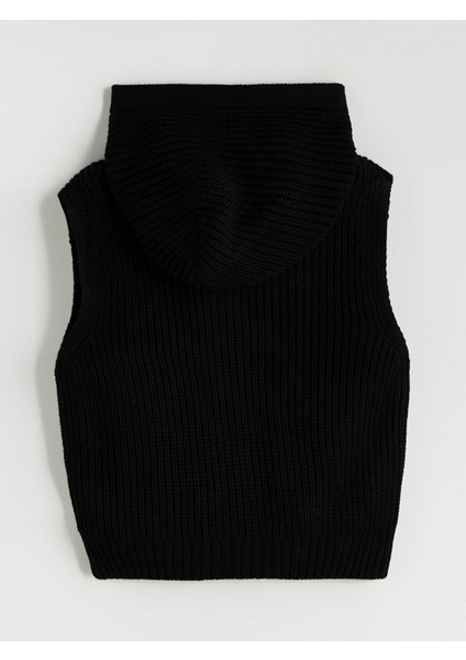 Yeni Sezon Kapüşonlu Kız Çocuk Triko Yelek modelleri