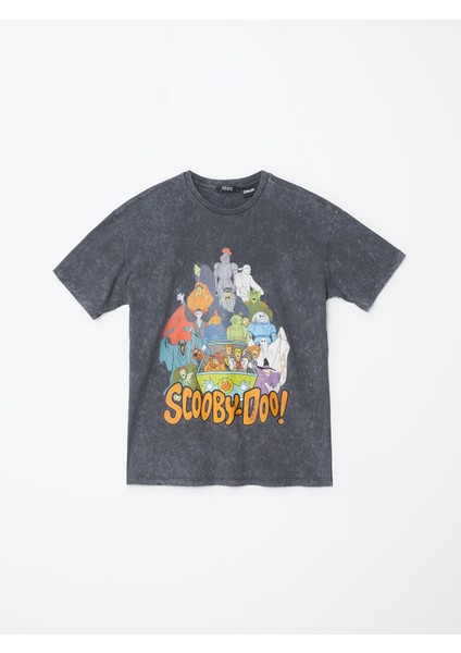 Yeni Sezon Bisiklet Yaka Scooby Doo Baskılı Kadın Tişört indirimleri