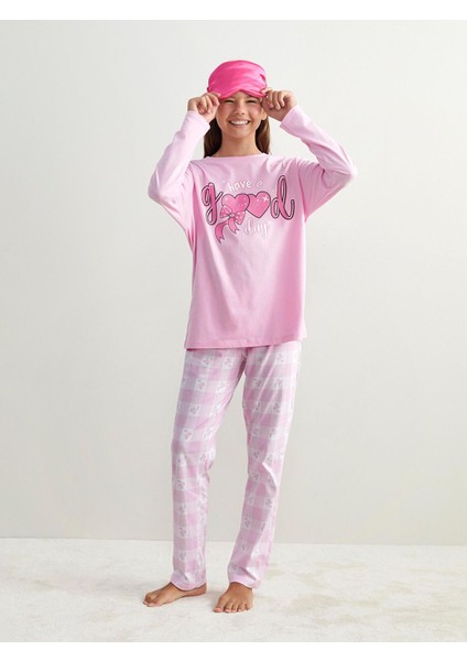 Yeni Sezon Bisiklet Yaka Kız Çocuk Pijama Takımı
