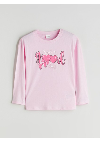 Yeni Sezon Bisiklet Yaka Kız Çocuk Pijama Takımı fırsatları