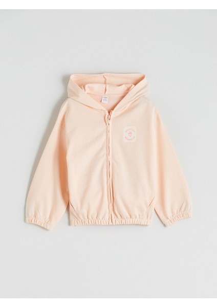 Yeni Sezon Kapüşonlu Kız Çocuk Fermuarlı Sweatshirt