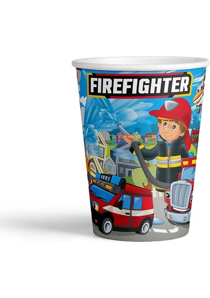 Firefighters Karton Bardak 8oz