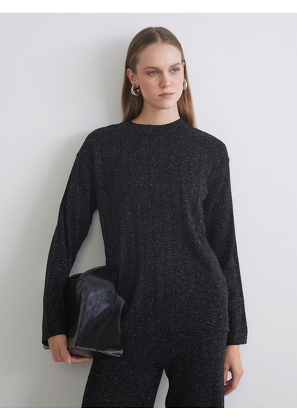 Yeni Sezon Bisiklet Yaka Simli Kadın Triko Kazak fiyatları