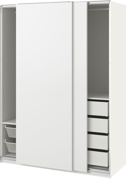 Pax Sürgü Kapaklı Gardırop, Beyaz, 150X66X201 cm