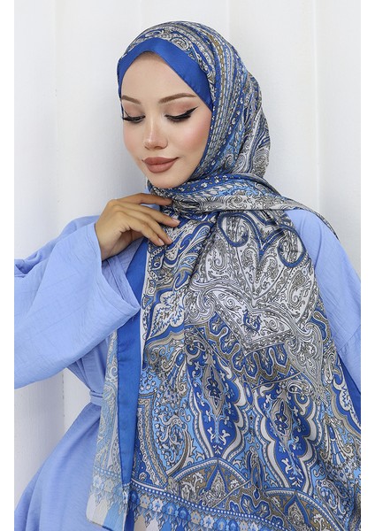 Etnik Desen Janjan Şal 70304-21 Mavi Bej fiyatları