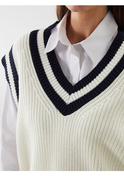 Yeni Sezon V Yaka Kadın Triko Süveter modelleri