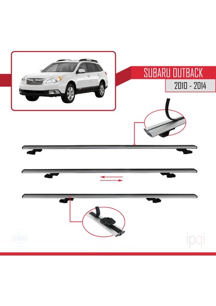 Subaru Outback 2010-2014 Arası ile Uyumlu Basıc Model Ara Atkı Tavan Barı Gri 2 Adet indirimleri