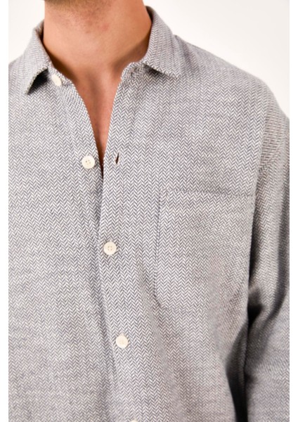 X-0001 Ayaklı Yaka Tek Cepli Uzun Kol Gömlek modelleri