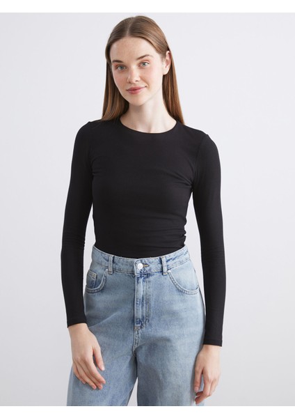 Yeni Sezon Büyük Beden Bisiklet Yaka Kadın Body