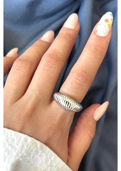 Yeni Sezon Textura Tasarım Ayarlanabilir Kadın Yüzük