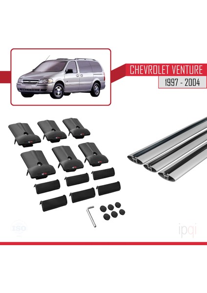 Chevrolet Venture 1997-2004 Arası ile Uyumlu Fly Model Ara Atkı Tavan Barı Gri 3 Adet indirimleri