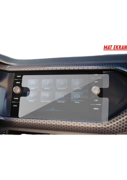 Volkswagen T-Cross Navigasyon ve Multimedya Uyumlu Mat Ekran Koruyucu modelleri