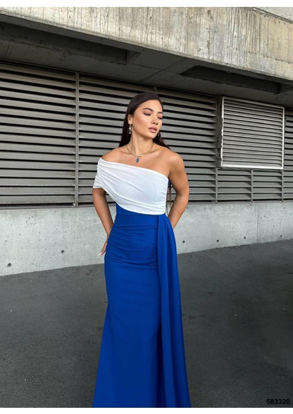 Esnek Krep Kumaş Tek Omuz Aller Detay Garnili Abiye Elbise 583320 Saks fiyatları