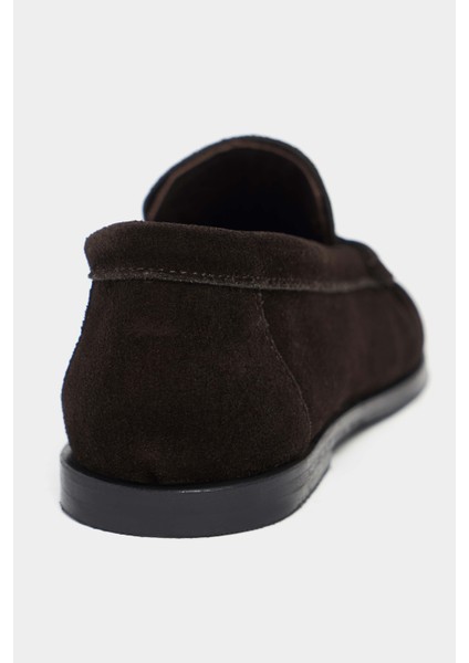 Elisha Kahve Hakiki Süet Düz Taban Loafer Kadın Ayakkabı indirimleri