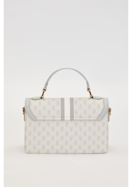 Gri Logolu Monogram Desen El Çantası fırsatları