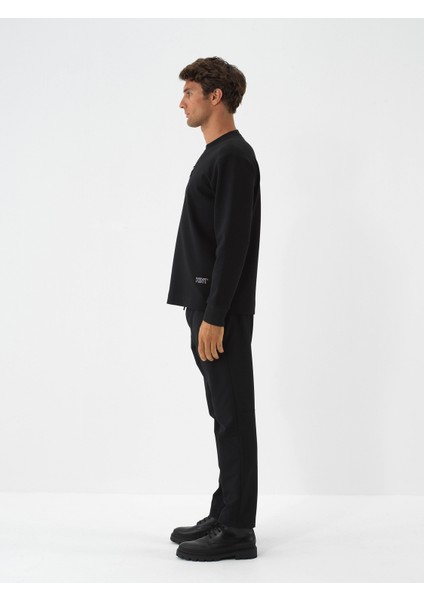 Erkek Siyah Pamuk Dokulu Regular Fit Sweatshirt modelleri