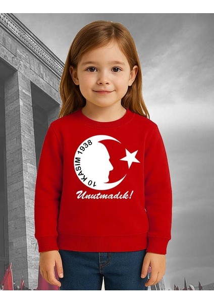 Unisex Ay Yıldızlı 19 Mayıs 29 Ekim 23 Nisan 10 Kasım Atatürk Çocuk 3 Iplik Şardonlu Sweatshirt fiyatları