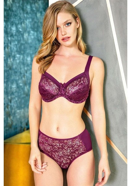 Arias Closet Balenli Desteksiz Dolgusuz Toparlayıcı Dantelli Küçültücü Sütyen ve Külot Takım