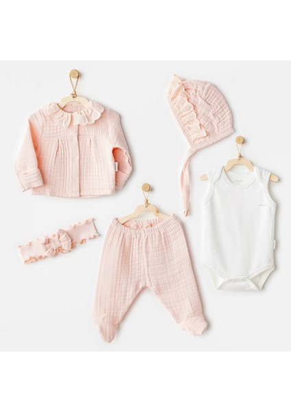 Natural Gift Müslin 5'li Hastane Çıkışı Salmon