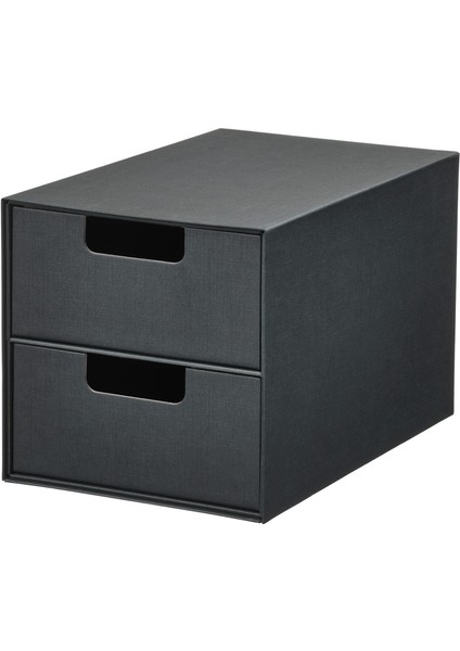 Çekmeceli Kutu, Antrasit, 16X25 Cm, 2 Çekmeceli