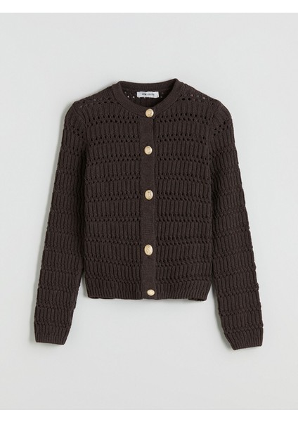 Yeni Sezon Bisiklet Yaka Ajurlu Kadın Triko Hırka indirimleri