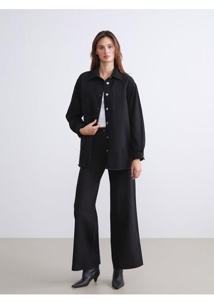 Yeni Sezon Gömlek Yaka Oversize Kadın Jean Ceket fiyatları