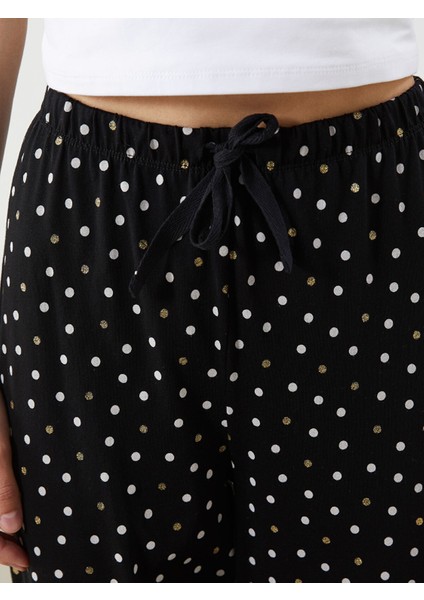 Yeni Sezon Beli Lastikli Puantiyeli Kadın Jogger Pijama Altı fırsatları