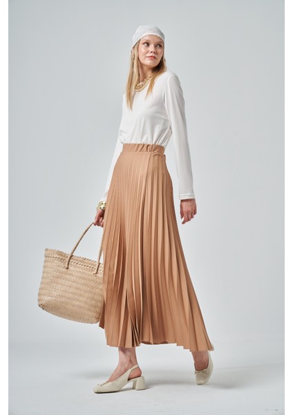 Kadın Plise Etek Camel 30390 indirimleri