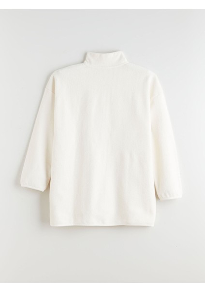 Yeni Sezon Dik Yaka Baskılı Polar Kadın Sweatshirt Tunik fiyatları