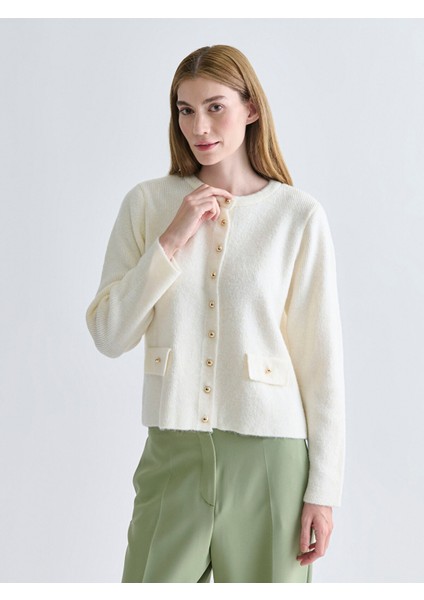 Yeni Sezon Bisiklet Yaka Kadın Triko Hırka