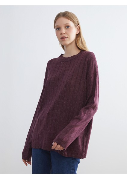 Yeni Sezon Bisiklet Yaka Simli Kadın Triko Kazak