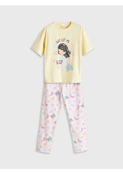Yeni Sezon Bisiklet Yaka Kız Çocuk Pijama Takımı fırsatları