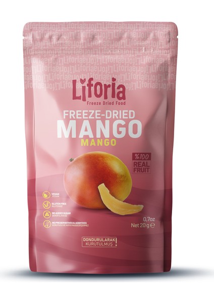 Freeze Dried Ince Dilim Mango- Dondurularak Kurutulmuş Meyve-Freeze Dry Kuru MEYVE 20GR