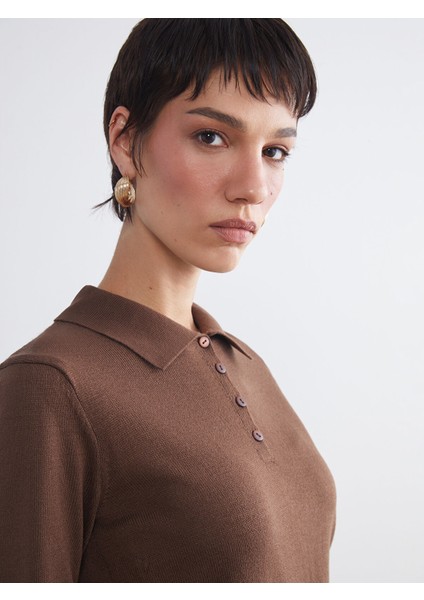 Yeni Sezon Polo Yaka Kadın Triko Kazak modelleri